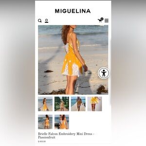 Brielle Falcon Embroidery Mini Dress - Passionfruit NWT